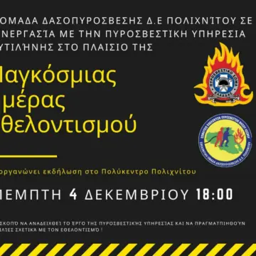 Εορταστικό κάλεσμα Ομάδας ΔΑΣΟΠΥΡΟΣΒΕΣΗΣ Δ.Ε. ΠΟΛΙΧΝΙΤΟΥ