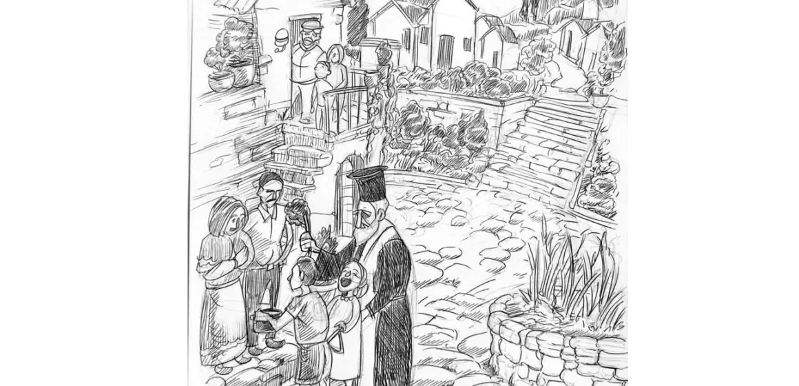 Τα “ΦΩΤΑ” παλιά (ι παπάς τσι του μουρέλ’ μι του μπακίρ’ στα σπίτια) και σήμερα (στη Νυφίδα) [Σκίτσο-κείμενο ντοπιολαλιάς-Φωτογραφίες]